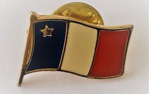 Pins Villes Villages Pays Drapeau Acadien Avec L'étoile Dans Le Bleu Nord Amerique Canada