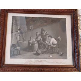 Gravure Ancienne Les Fumeurs Hollandais