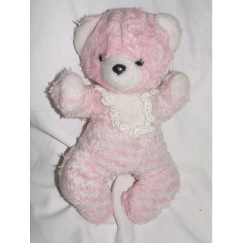 Ours Nounours Rose Dentelle Ancien Vintage
