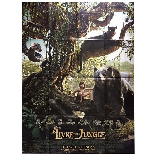 Le Livre De La Jungle (The Jungle Book) /Disney -Véritable Affiche De Cinéma Pliée - Format 120x160 Cm -De Jon Favreau Avec Neel Sethi Avec Les Voix De Idris Elba, Scarlett Johansson - 2016