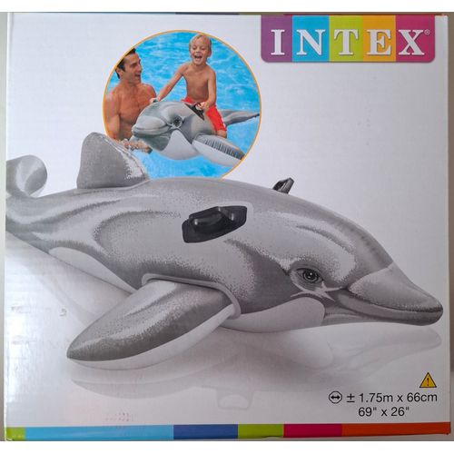 Dauphin Gonflable À Chevaucher - Gris - 1.75 M