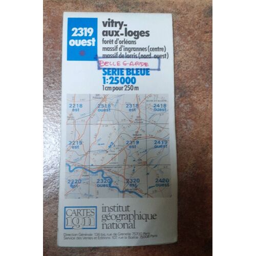 Carte Ign 2319 Ouest Vitry Aux Loges