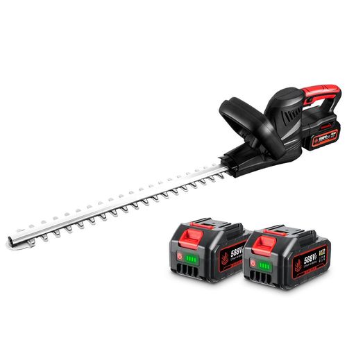 Taille-haies électrique 18V longueur de coupe 51 cm , écartement des dents 26 mm cisaille electrique avec 2 batteries + chargeur