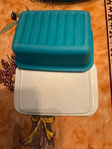Beurrier Tupperware Vintage Bleu Canard 250 G