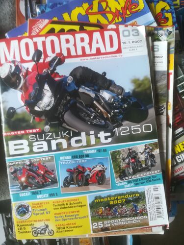 Motorrad 3 De 2007 Suzuki Bandit 1250s,Ducati 1098s,999s,Honda Cbr600rr,Yamaha R6,Piaggio Beverly 250 Gt,Cr Et S Vun,Harley Sportster 1200 Custom,Yamaha Xvs1300a Midnight Star,Kawasaki Er5,Ktm Exc400