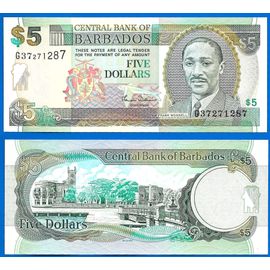 Barbades 5 Dollars 1975 Billet Neuf Barbados