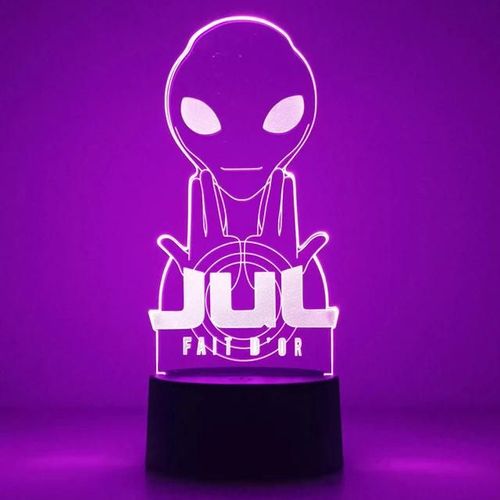 Veilleuse Led De Célébrité Jul Pour Chambre À Coucher, Éclairage De Décoration, Cadeau D'anniversaire, Batterie 62document Proxy, Lampe 3d 3.7-Black Base No Remote-Marron