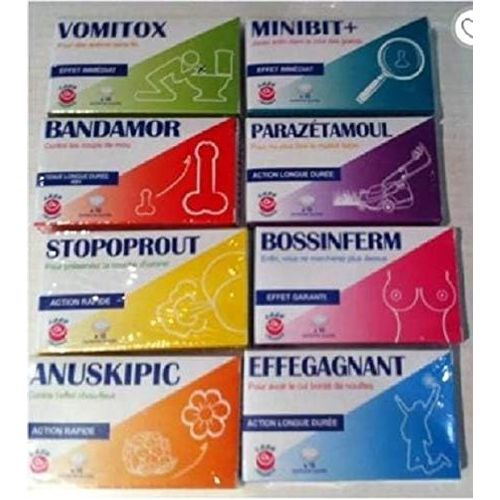 Lot De 8 Boites Bonbons A Sucer Faux Médicaments Humoristique