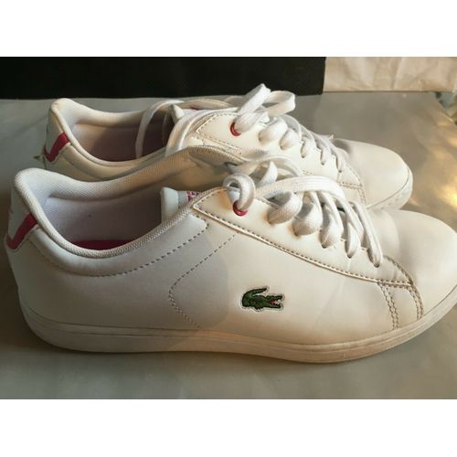 Authentiques Baskets Lacoste Femme Blanc / Rose - Pointure 39