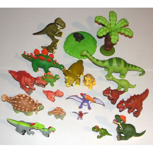 Figurine Dinosaure Lot 10 Familles Pvc Lisse 22 Personnages