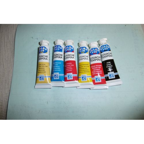 Tube De 10ml Gouache Couleurs Assorties Color Et Co Lot De 6
