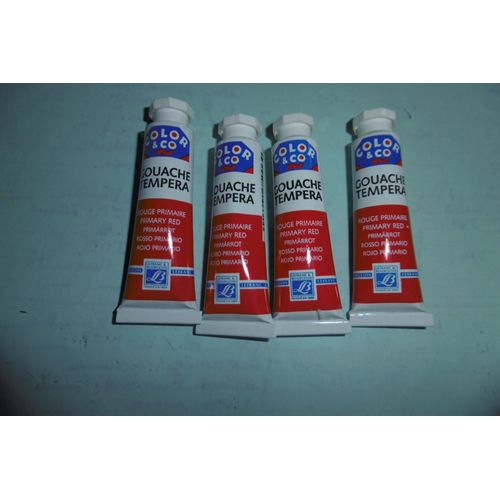 Tube 10ml Gouache Rouge Primaire Color Et Co Lefranc Bourgeois Lot De 4