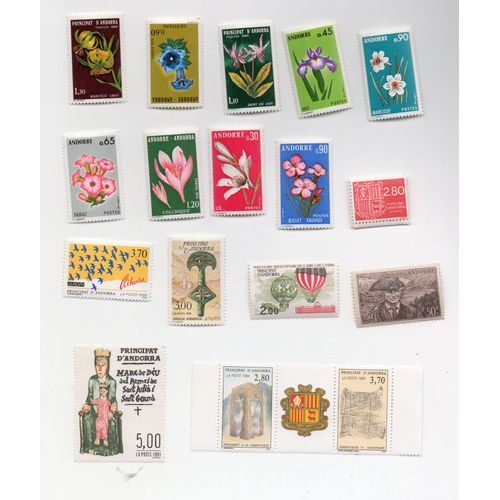 Andorre- Lot De 15 Timbres Neufs Divers Et 1 Triptyque Neuf- Monument De La Constitution