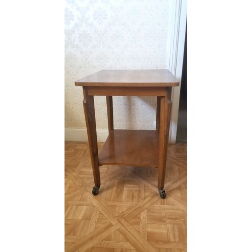 Desserte Deux Tablettes À Roulettes, Bois.