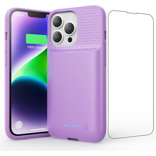Kalanka-Coque Batterie Pour Iphone 13/13 Pro/14, 7500mah Étui Rechargeable Avec Batterie Externe Chargeur Coque Batterie Pour Iphone 13/13 Pro/14 [6,1""] Batterie Protection Power Bank Charger Case