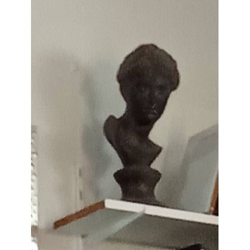 Buste De Tête De Femme En Résine Sombre Hauteur 20 Largeur 10cm