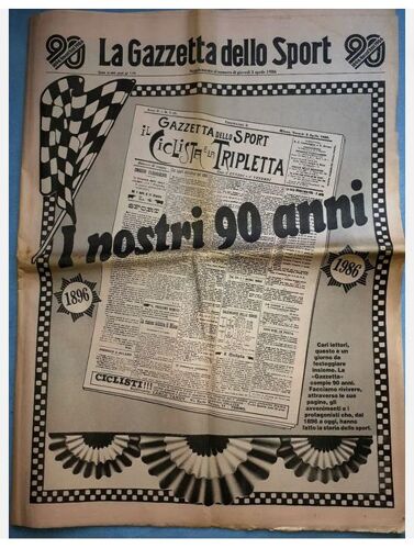 La Gazzetta Dello Sport 90anni 1896-1986 3 Aprile 40 Pagine Di Atletica Ciclismo