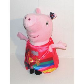 Peppa Pig Peluche Cochon Rose Robe Satin I M Happy 32 Cm