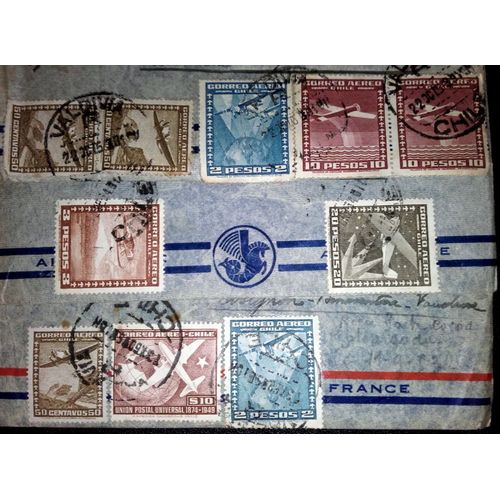 Lot 20 Enveloppes Et 60 Timbres Chili Poste Aérienne Années 20 À 30
