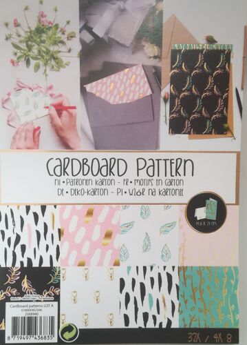 Bloc 32 Feuilles Papier Cartonné Imprimé Pour Scrapbooking, Carterie, Décoration...