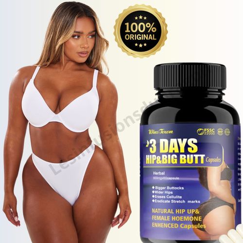 Contribue À Élargir Vos Fesses Et Vos Hanches, 3 Days Hip Butt Capsules Vous Aide À Vous Sentir Plus Sûre De Vous Et Mieux Dans Votre Peau. Boîte De 60 Capsules Pour 1 Mois D'utilisation. 
