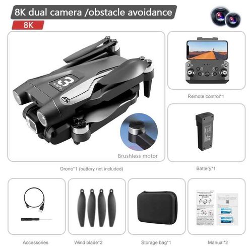 Xiaomi-Drone Z908 Pro Max,Moteur Brushless,8k,Caméras Touristes Professionnelles,Gps,Wifi,Hd,Fpv,Évitement D'obstacles,Quadcopter,Rc,9000m - Type Bk Dual 8k-1b-Generique