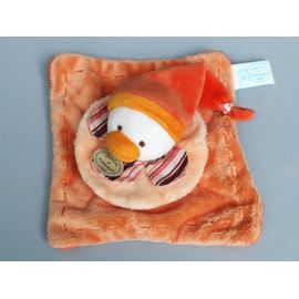 Doudou Canard Banjo Carré Plat Orange Blanc Doudou Et Compagnie