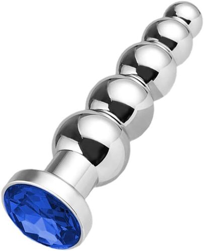 Plug Anal Sxovo En Métal Orné D'une Pierre Précieuse - 5 Boules - Idéal Pour Les Hommes Comme Pour Les Femmes