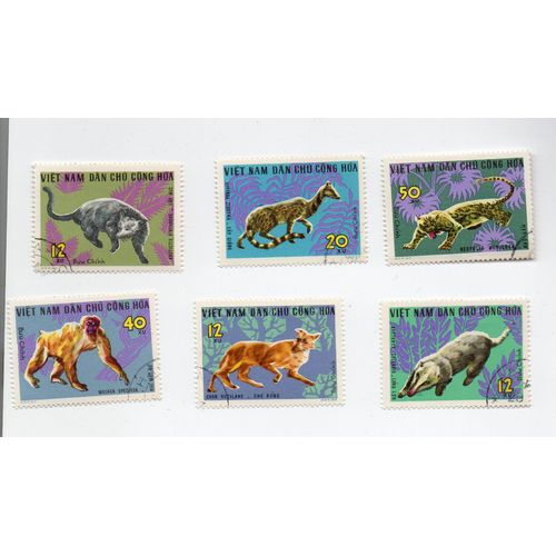 Vietnam- Série De 6 Timbres Oblitérés- Animaux
