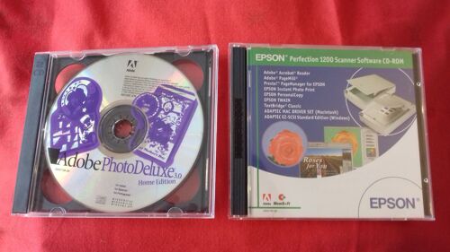 Scanner Epson Perfection 1200: Cd-Rom D'installation Avec Pilotes Windows 95, 98 + Logiciel Scannage Epson Twain + Adobe Photodeluxe 3.0....2 Cd-Roms Vendus Seuls !