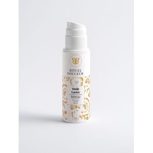 Rituel Douceur - Huile Lactée Démaquillante - Nettoyant 2 En 1 - Peaux Sèches Et Délicates - Huile De Tournesol - Extrait De Camomille - Visage - Yeux - Lèvres - 150 Ml - Belle Après 40 Ans 