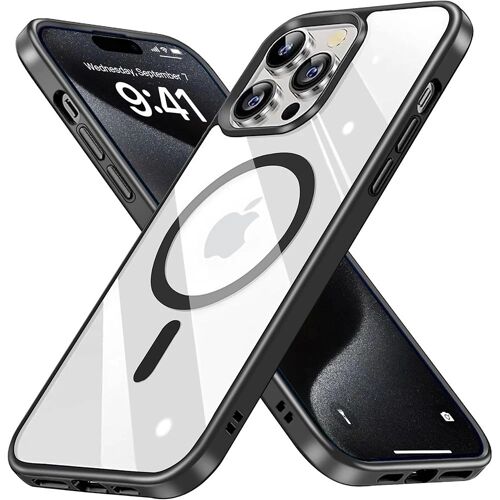 Coque Anti-Jaunissement Noire Compatible Magsafe Pour Iphone 16 Pro Max, Accessoire De Protection Premium