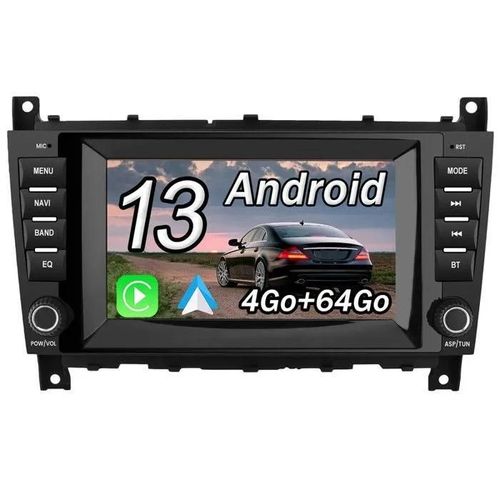 Awesafe 8'' Autoradio 4g Android 13 4go+64go Pour Mercedes-Benz Classe C Classe Clc W203 (2008-2010) Classe Clk W209 (2005-2011)