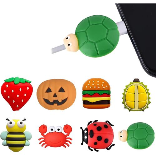 Protege Cable - 8 Pcs Fruits Protege Cable Animau,Protege Cable Chargeur, Câble Bite Cute Animal Protector De Câble En Plastique Animal Cable Protector Pour Téléphone Chargeur Usb Protect[X3526]