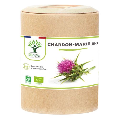 Chardon Marie Bio - Complément Alimentaire - Foie Digestion Glycémie Défenses Immunitaires - Fabriqué En France - Certifié Ecocert - Gélules - Vegan - 200 Gélules 