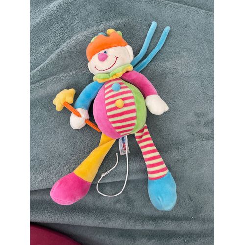 Doudou Peluche Clown Jollybaby Musical Fleur Jaune