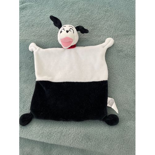 Doudou Peluche Noir Et Blanc Chien Nicotoy