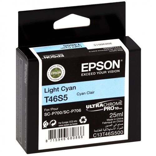 Encre Epson - T4655 - ModèleC13T46S500 - CYAN CLAIR 25ml - Pour Epson SureColor P700