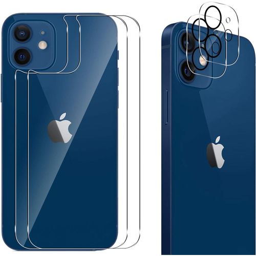 Arrière Verre Trempé Pour Iphone 12 Mini (2 Pièces) Et Caméra Protecteur Pour Iphone 12 Mini (2 Pièces), [9h Dureté] [Anti-Rayures] Film Protection Écran Pour Iphone 12 Mini