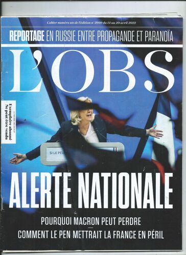 Le Nouvel Observateur 14/04/2022 Aurélien Bellanger, Constance Debré, Régis Jauffret, Danièle Sallenave, Fabrice Luchini, Picasso,Jérémy Ferrari,Boujenah,Pola Oloixarac,Jean-Luc Coatalem, André Bonzel
