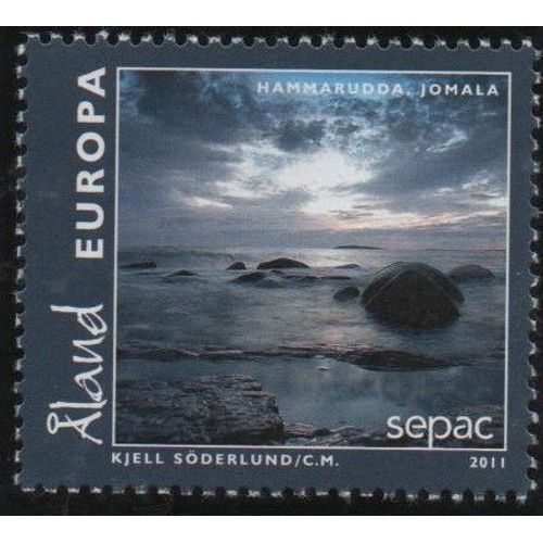 Finlande ( Aland ) Timbres Paysage Et Papillon