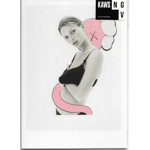 Kaws Kate Moss Carte Postales Set De 4 Ngv Exhibition 2019 Postcard