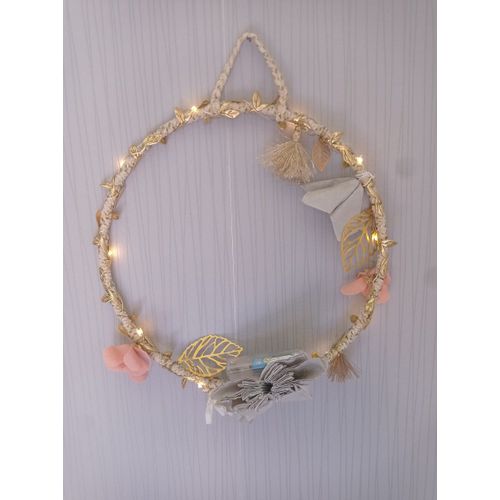 Couronne lumineuse "bois&fleurs"