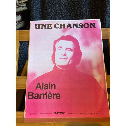 Alain Barriere Une Chanson Partition Chant Piano Accords Editions Bretagne