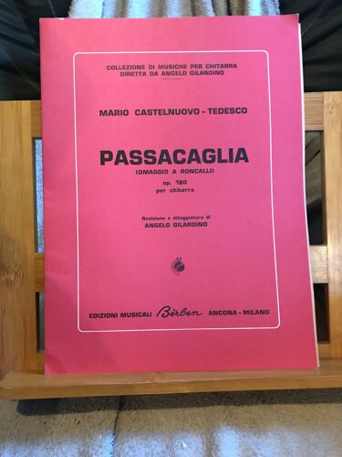 Catelnuovo-Tedesco Passacaglia Pour Guitare Partition Éditions Berben