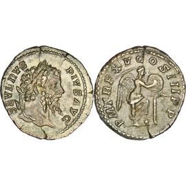 Rome - Denier - Septime Severe - 207 Ad - Victoire Ecrivant Sur Un Bouclier Pose Sur Un Palmier - Qual- Ric.211 - 24-335