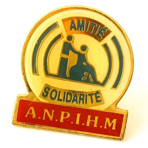 Pins Amitie Solidarite A.N.P.I.H.M. Association Nationale Pour L'intégration Des Personnes Handicapées Moteur