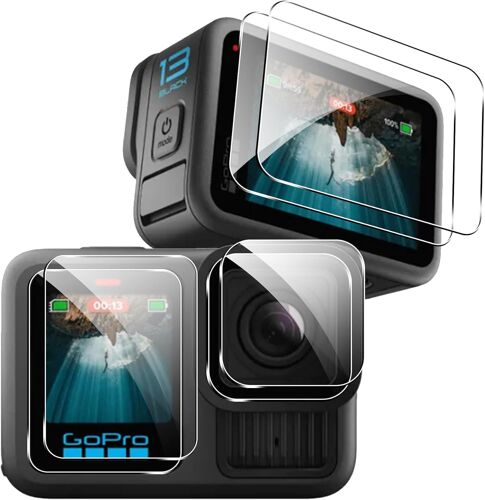 JGD-Verre Trempé pour GoPro Hero 13 Black Protecteur d'écran Caméra Film Protection Ecran Protecteur Vitre trempé Accessoires Protection Camera Film HD Film