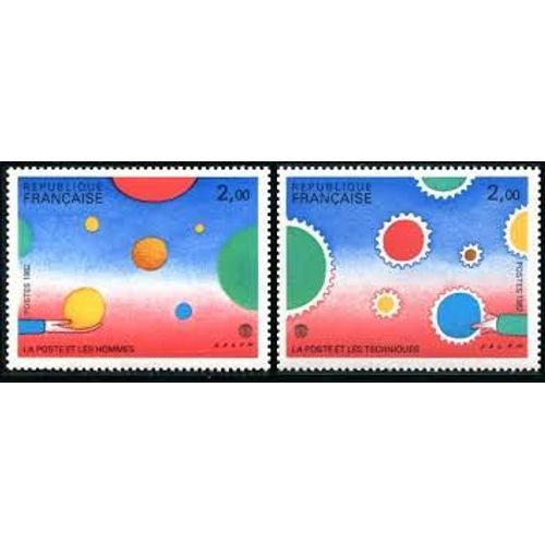 Exposition Philatélique Internationale "Philexfrance82" Dessins De Folon La Paire Année 1982 N° 2199 2200 Yvert Et Tellier Luxe