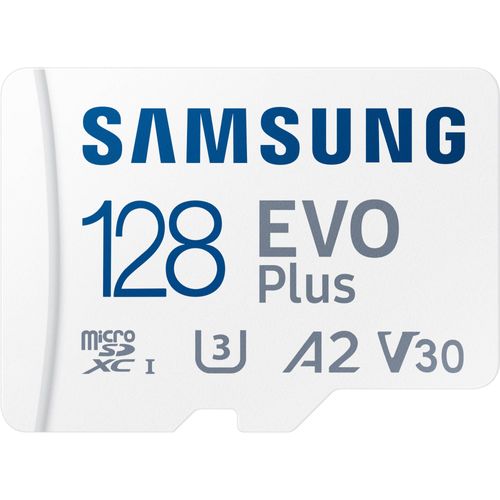 Micro SD Samsung EVO Plus 128Go Carte mémoire MB-MC128SA/EU 160Mb/s A2 / Video Class V30 / UHS-I U3 / Class10 - microSDXC + adaptateur SD